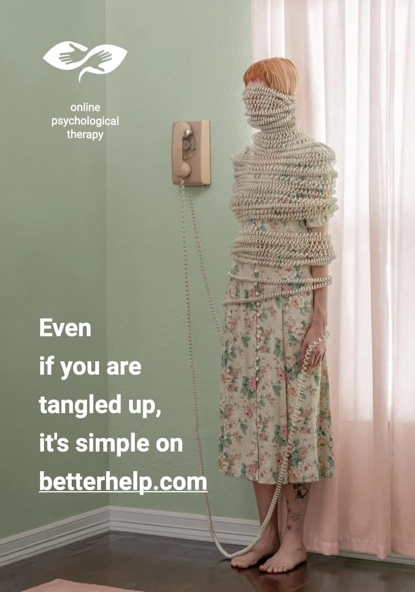 BetterHelp visual about feeling tangled up